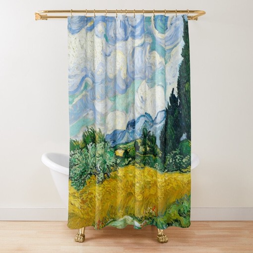 Eco-Friendly Van Gogh Art Shower Curtain - Art Nouveau Styles for Farmhouse Shower Decor - Image 2