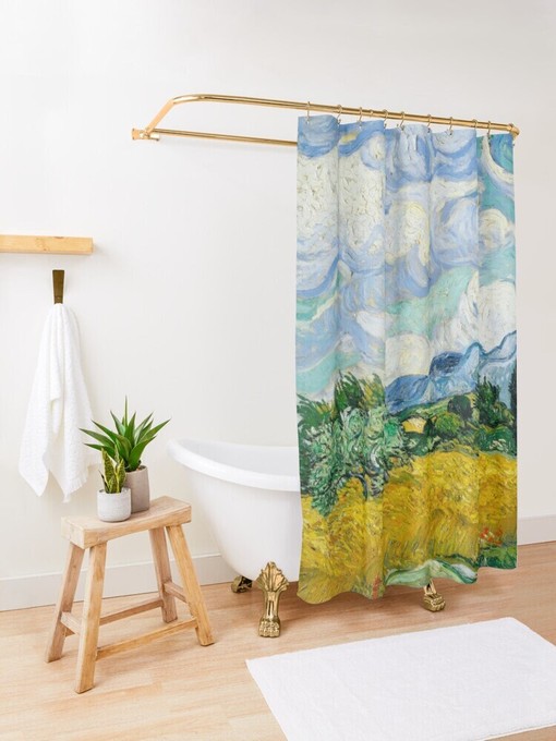 Eco-Friendly Van Gogh Art Shower Curtain - Art Nouveau Styles for Farmhouse Shower Decor - Image 3