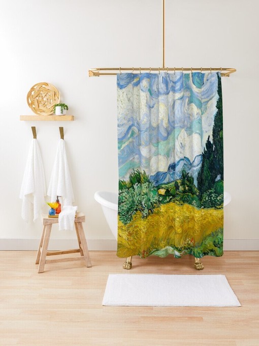 Eco-Friendly Van Gogh Art Shower Curtain - Art Nouveau Styles for Farmhouse Shower Decor - Image 4