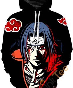 Edgy Naruto Print Pullover Front Pocket Sport All Over Print Hoodie 3D with Unique Design
