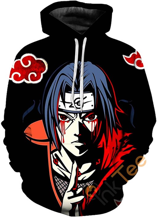 Edgy Naruto Print Pullover Front Pocket Sport All Over Print Hoodie 3D with Unique Design