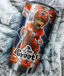 Edmonton Oilers NHL Tumbler I Am Groot Design Tumbler for Dedicated NHL Fans