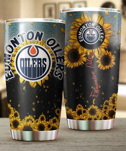 Edmonton Oilers NHL Tumbler - Let Sunflowers Brighten Your Day