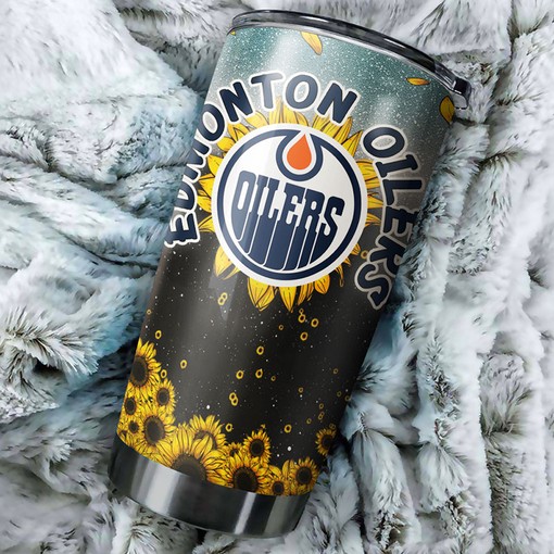 Edmonton Oilers NHL Tumbler - Let Sunflowers Brighten Your Day - Image 2