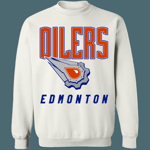 Edmonton Oilers OIL Stone Vintage NHL Sweatshirt Hoodie TShirt For Hockey Lovers in Retro Style - Image 2