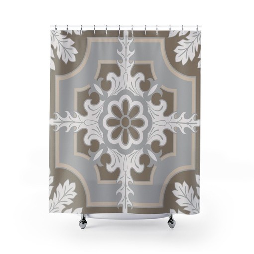 Elegant Contemporary Shower Curtain for College Dorm and Bathroom