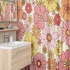 Elegant Floral Inspired Shower Curtain, Boho 60's 70's Hippie Bathroom Accessory, Vintage Curtain