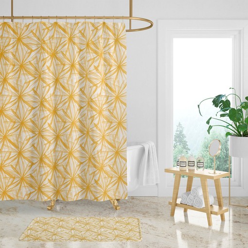 Elegant Mustard Floral Shower Curtain with Stylish Design for Your Bathroom- SHOWER61 - Image 2