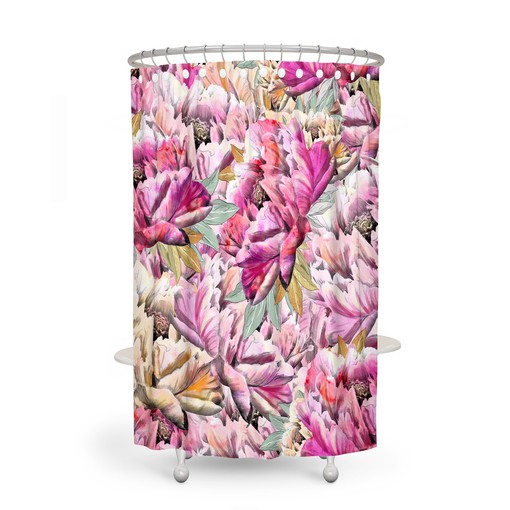 Elegant Pink Floral Shower Curtain Set - Feminine Bath Set with Optional Towels and Mat for Elegant Bathroom Decor - Image 2
