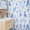 Elegant Toile Shower Curtain | Blue and White Chinoiserie Bathroom Decor | Timeless Tub Curtain | Luxury Shower Curtains