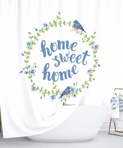 Elegant White Cottage Chic Floral Shower Curtain | Vintage Style Bath Decor for Romantic Bathroom