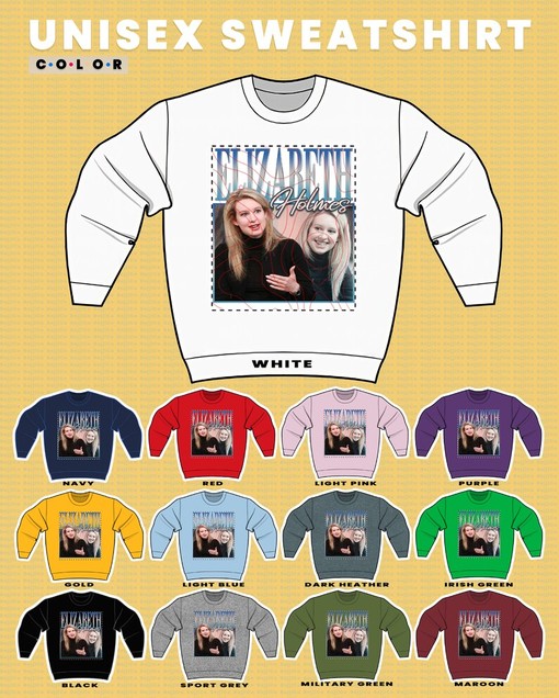 Elizabeth Holmes Business Woman Retro Sweatshirt - Vintage Entrepreneur Tees - Image 3