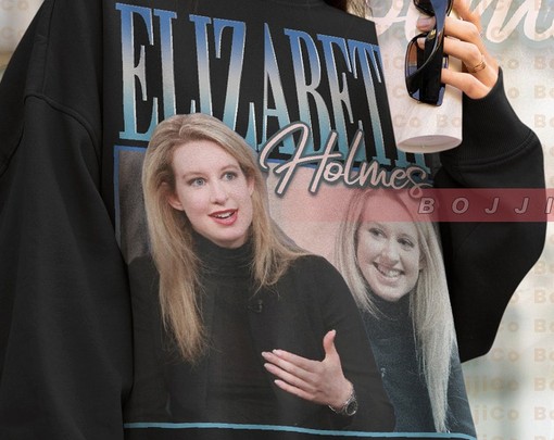 Elizabeth Holmes Theranos Founder Retro Tee - Vintage Elizabeth Holmes Fan Tee with Classic Movie Shirts - Image 4
