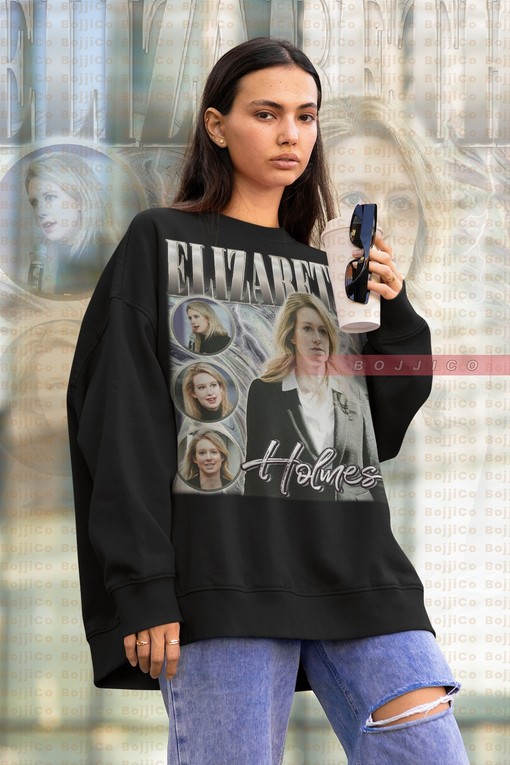 Elizabeth Holmes Theranos Founder Vintage Sweatshirt - Retro 90s Elizabeth Holmes Fan Tee