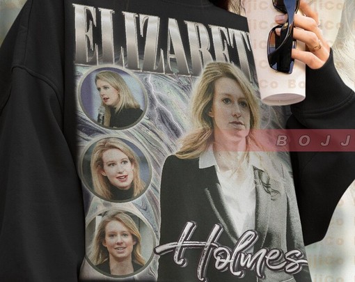 Elizabeth Holmes Theranos Founder Vintage Sweatshirt - Retro 90s Elizabeth Holmes Fan Tee - Image 4