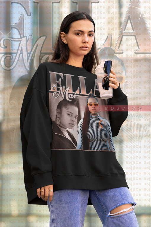 Ella Mai Homage Sweater - Rnb Songwriter Howell 90s Sweatshirt - Trip, Boo'd Up, She Don't Music Gift