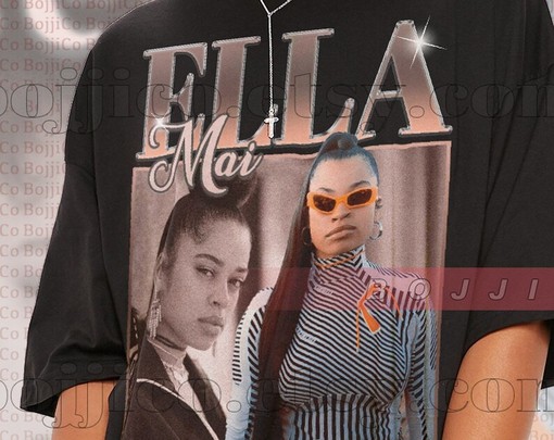 Ella Mai Howell Homage T-Shirt - Retro Tee for Fans of Soulful R&B Songwriter - Image 2