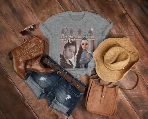 Ella Mai Howell Homage T-Shirt - Retro Tee for Fans of Soulful R&B Songwriter - Image 4