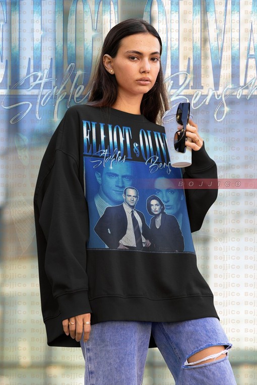 Elliot Stabler Olivia Benson SVU Homage Sweatshirt - Retro 90s Vintage Sweater - Law And Order Series Fans Gift