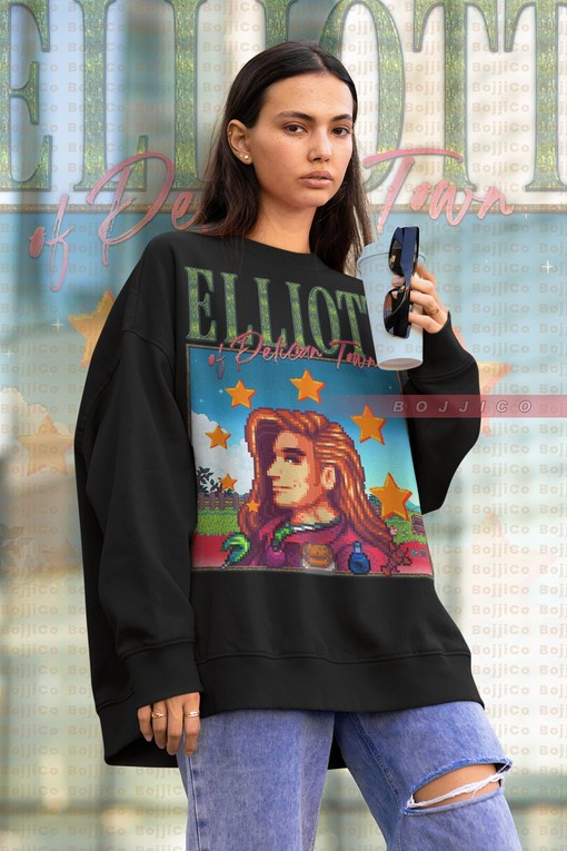 Elliot Sweatshirt - STARDW VALLY Fan Gift Featuring Food Spirit, Emily & Elliot Characters