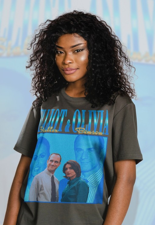 Elliot and Olivia Law And Order SVU Homage Retro 90's Vintage T-Shirt for Men and Women