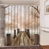 Embrace the Scenic Beauty of Autumn with Morning River Shower Curtain, Landscape Fall Autumn Bath Curtain