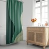 Emerald Ombre Wavy Scandinavian Abstract Shower Curtain - Mid Century Modern Bathroom Decor