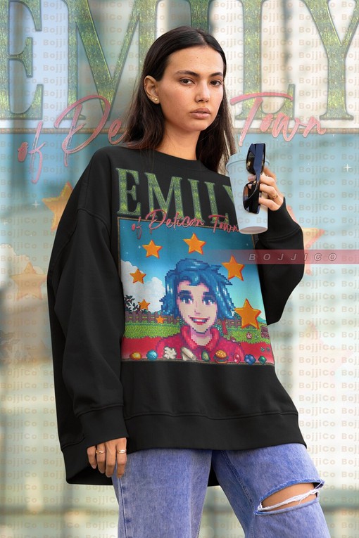 Emily Sweatshirt - STARDW VALLY Fan Gift Featuring Food Spirit, Haley & Emily Characters
