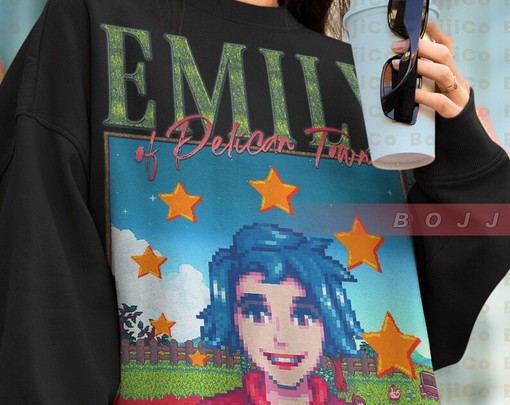 Emily Sweatshirt - STARDW VALLY Fan Gift Featuring Food Spirit, Haley & Emily Characters - Image 4