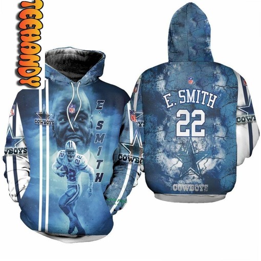 Emmitt Smith 22 Dallas Cowboys 3D Hoodie All Over Print for Fans
