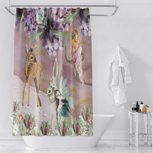 Enchanted Fairy Garden Shower Curtain with Optional Bath Mat and Towels for Magical Touches - Image 3
