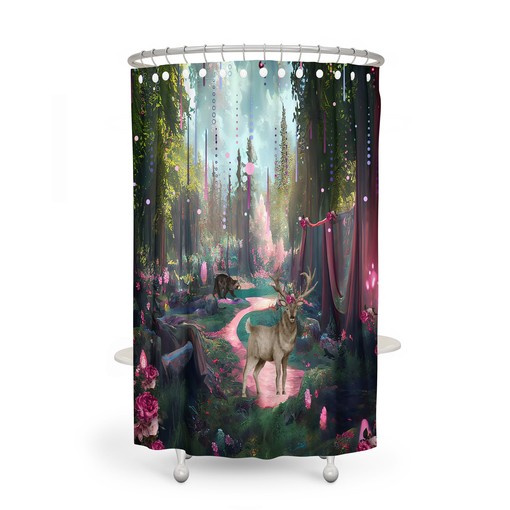 Enchanting Magical Forest Shower Curtain Set - Mystical Bath Set Enchanted Bathroom Decor - Image 3