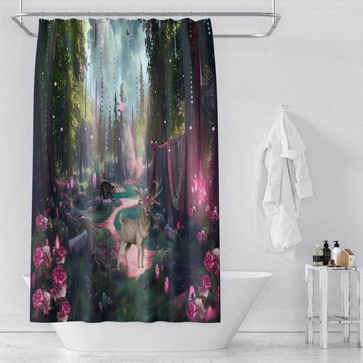 Enchanting Magical Forest Shower Curtain Set - Mystical Bath Set Enchanted Bathroom Decor - Image 4