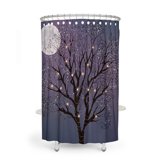 Enchanting Tree Shower Curtain - Optional Bath Mats and Towels Available - Image 2
