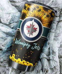 Enjoy Your Favorite Drinks in Style with This Beautiful Sunflower Jets NHL Tumbler 30 oz