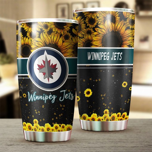 Enjoy Your Favorite Drinks in Style with This Beautiful Sunflower Jets NHL Tumbler 30 oz - Image 2
