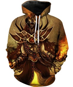 Epic Fantasy Fire Lich All Over Print 3D Hoodie for Fantasy Fans