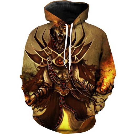 Epic Fantasy Fire Lich All Over Print 3D Hoodie for Fantasy Fans
