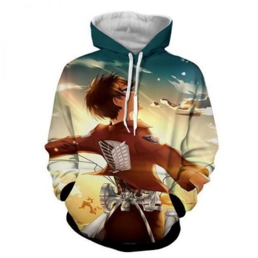 Eren Yeager 3D Printed Anime Hoodie - Perfect for Attack on Titan Fans