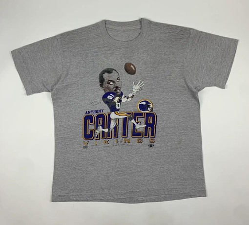 Eric Carter Minnesota Vikings 80s Vintage Caricature T-Shirt, Hoodie & Sweatshirt Gifts for NFL Fans - Image 2