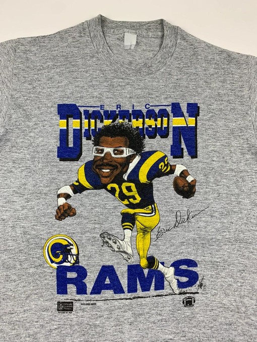Eric Dickerson St. Louis Rams Caricature 80s Vintage Style Sweatshirt T-shirt - Ideal Gift for NFL Fans - Image 2