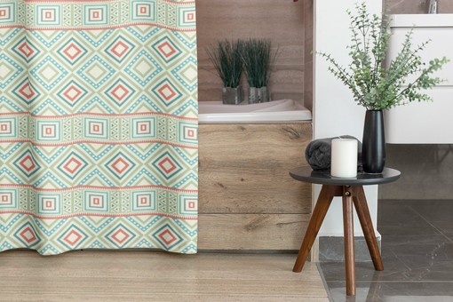Ethnic Aztec Tribal Shower Curtain / Bohemian Bath Decor / Eclectic Boho Bathroom Curtain / Unique Home Linens - Image 2