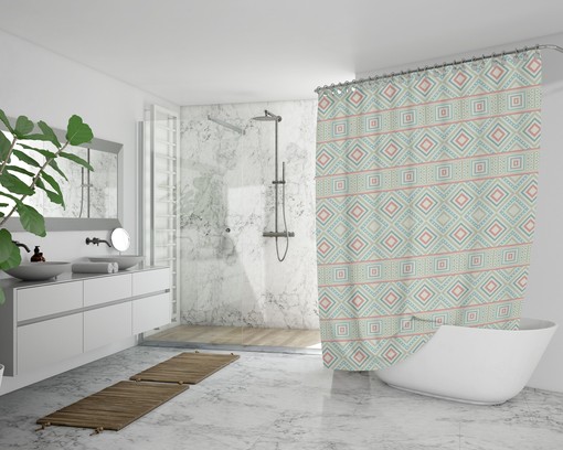 Ethnic Aztec Tribal Shower Curtain / Bohemian Bath Decor / Eclectic Boho Bathroom Curtain / Unique Home Linens - Image 3