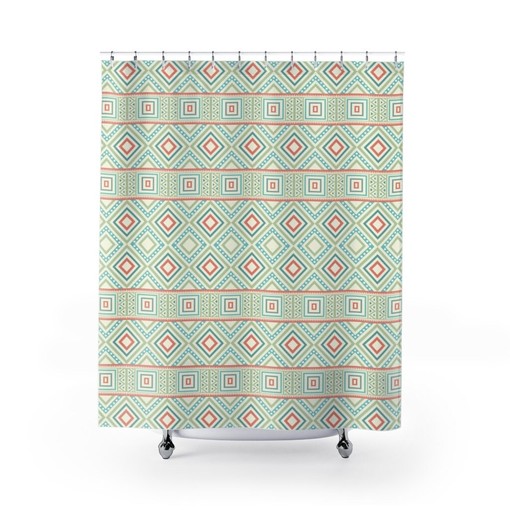 Ethnic Aztec Tribal Shower Curtain / Bohemian Bath Decor / Eclectic Boho Bathroom Curtain / Unique Home Linens - Image 4