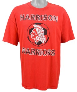 Evansville Harrison Warriors T-Shirt, 1990s Vintage Sport Shirt - Great Gift for NCAA Fans