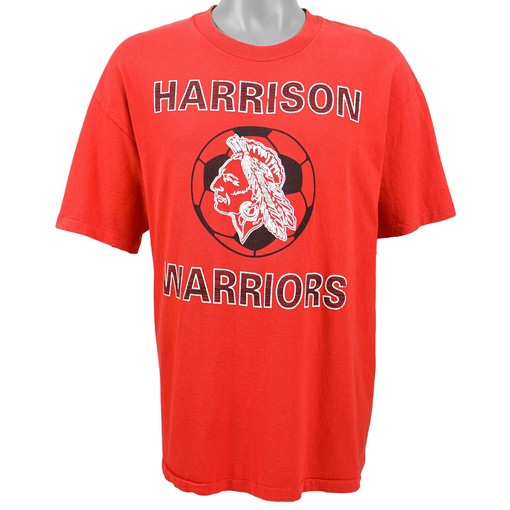 Evansville Harrison Warriors T-Shirt, 1990s Vintage Sport Shirt - Great Gift for NCAA Fans