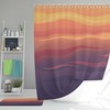 Evening Sunset Abstract Minimalist Shower Curtain and Mat, Colorful Bathroom Accessories
