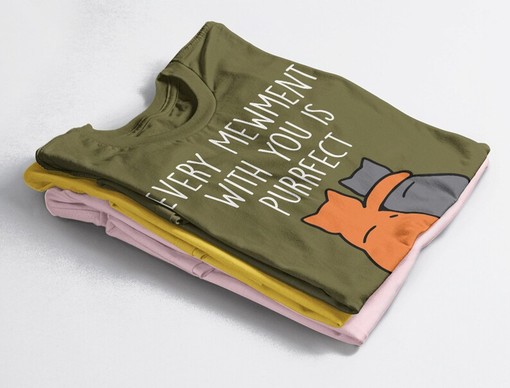 Every Mewment with You Is Perfect Lovers Unisex Tee with Cat Lover Quote - Image 4