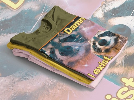 Existential Jokes in Damn I Exist Meme Shirts - Vintage Movie Shirts for Men and Women with Opossums