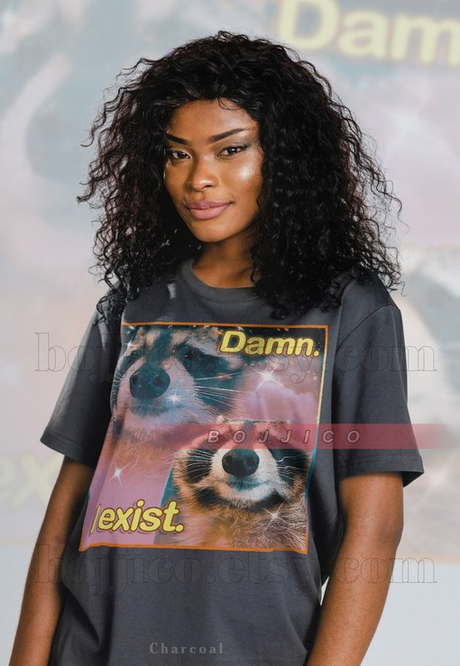 Existential Jokes in Damn I Exist Meme Shirts - Vintage Movie Shirts for Men and Women with Opossums - Image 4